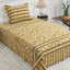 Mustard Floral Stripe Xara Bed Sheet Set
