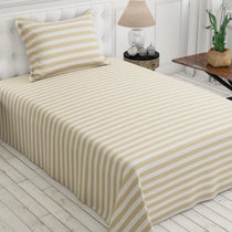 CLASSIC BEIGE STRIPE Sateen Bed Sheet Set