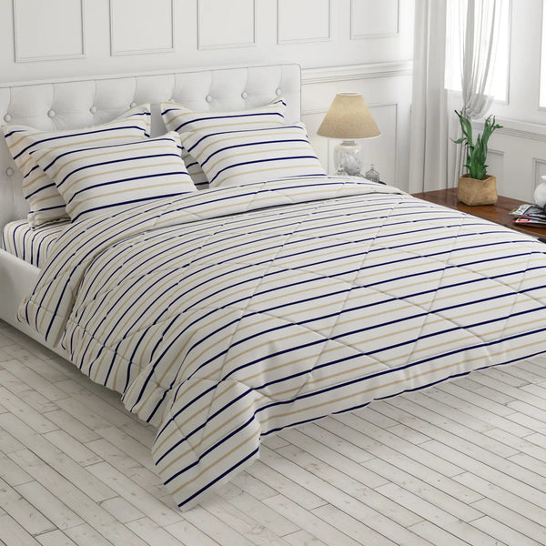 STRIPED COMFORTER SATEEN 6-Pcs COMFORTER SET