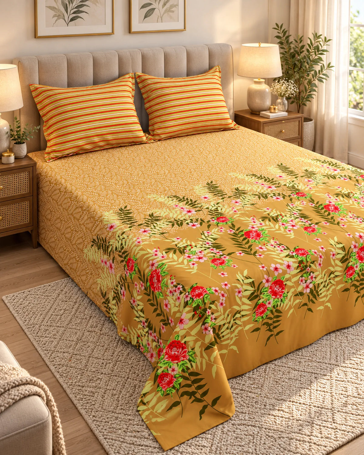 AUTUMN FLORAL XARA BED SHEET SET