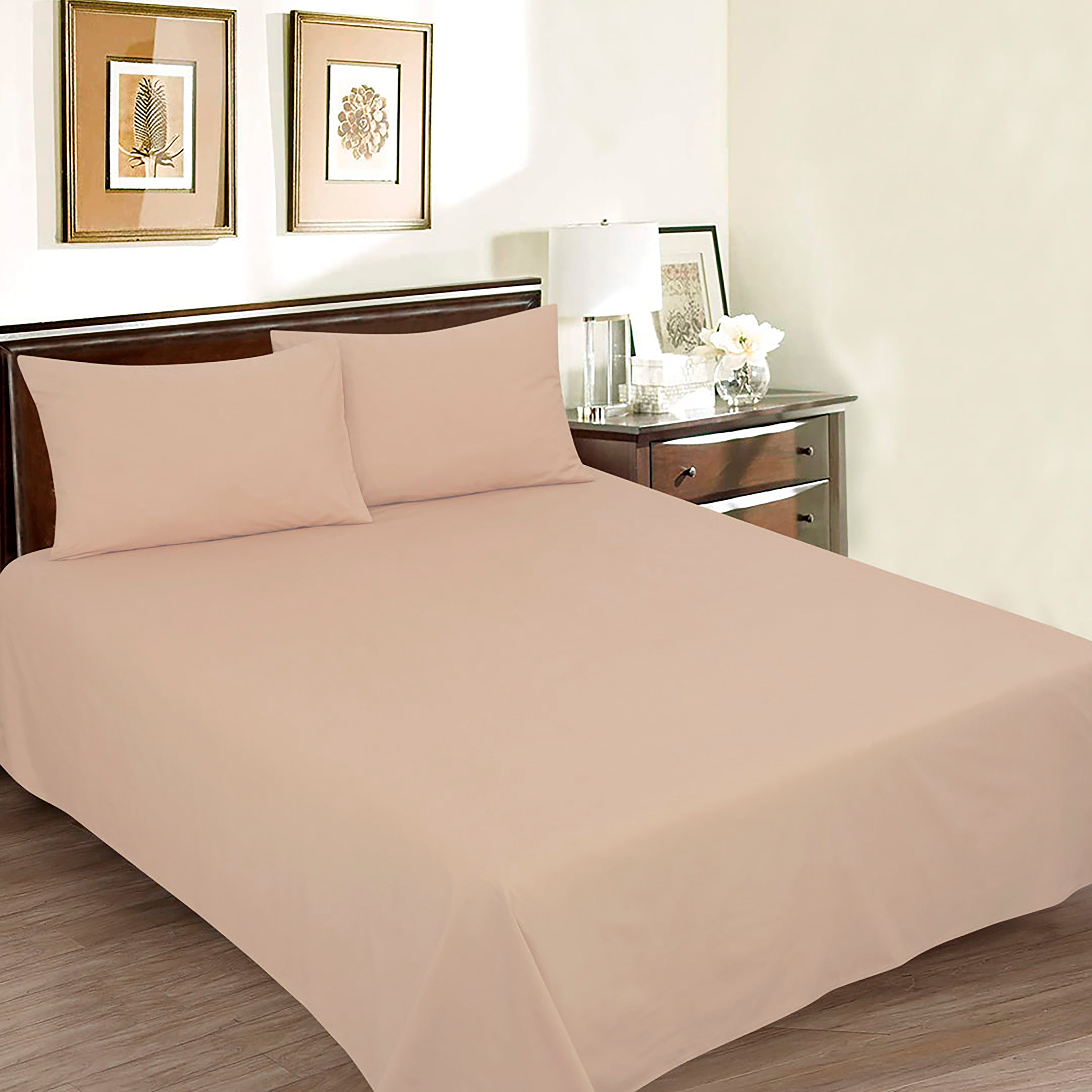 Luxury Cotton Dyed bedsheet (Light Peach)