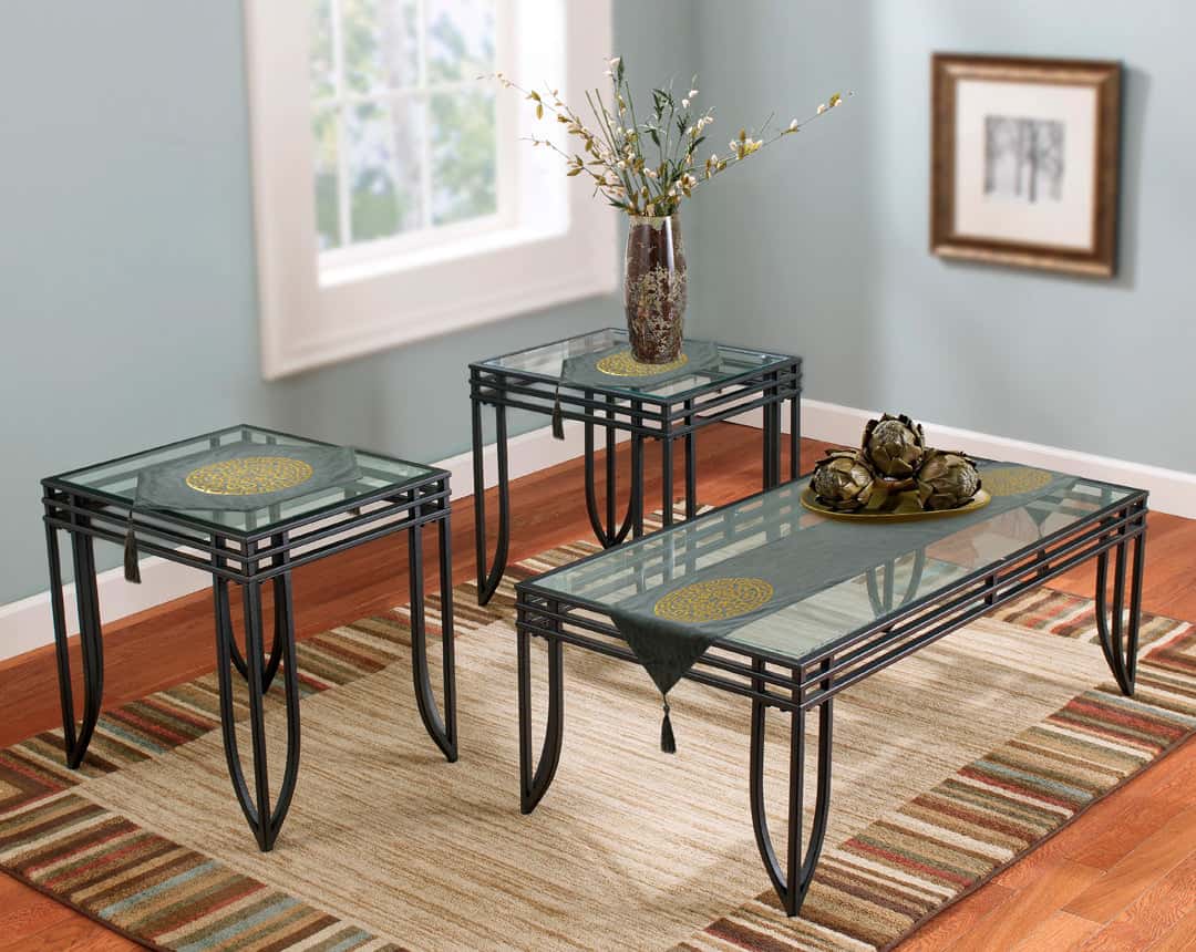 Velvet lazer 3pcs runner set (Dark Grey)