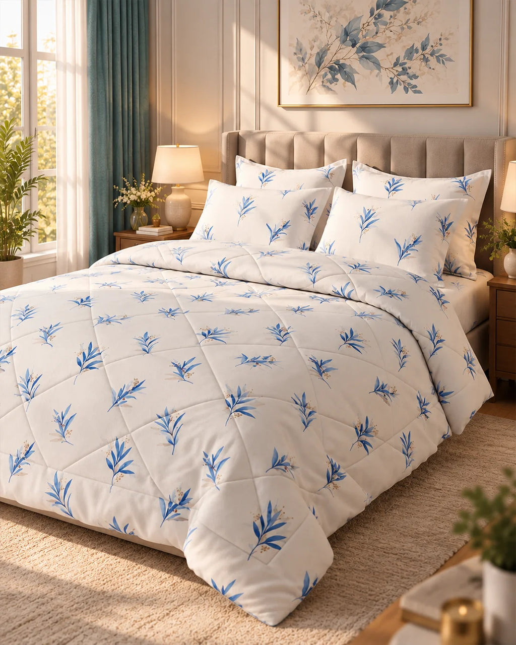BAMBOO WEAVE SATEEN 6-Pcs COMFORTER SET