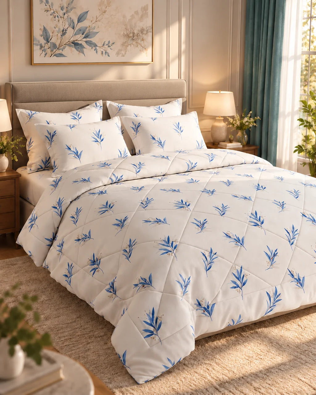 BAMBOO WEAVE SATEEN 6-Pcs COMFORTER SET