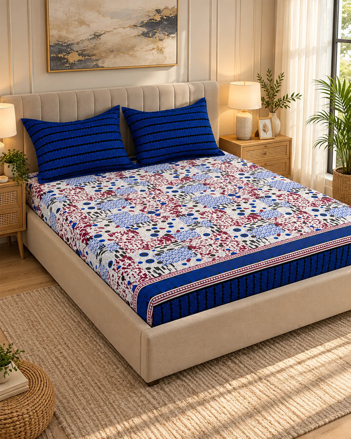 BLUE PAISLEY  Xara Fitted Bed Sheet Set Main image