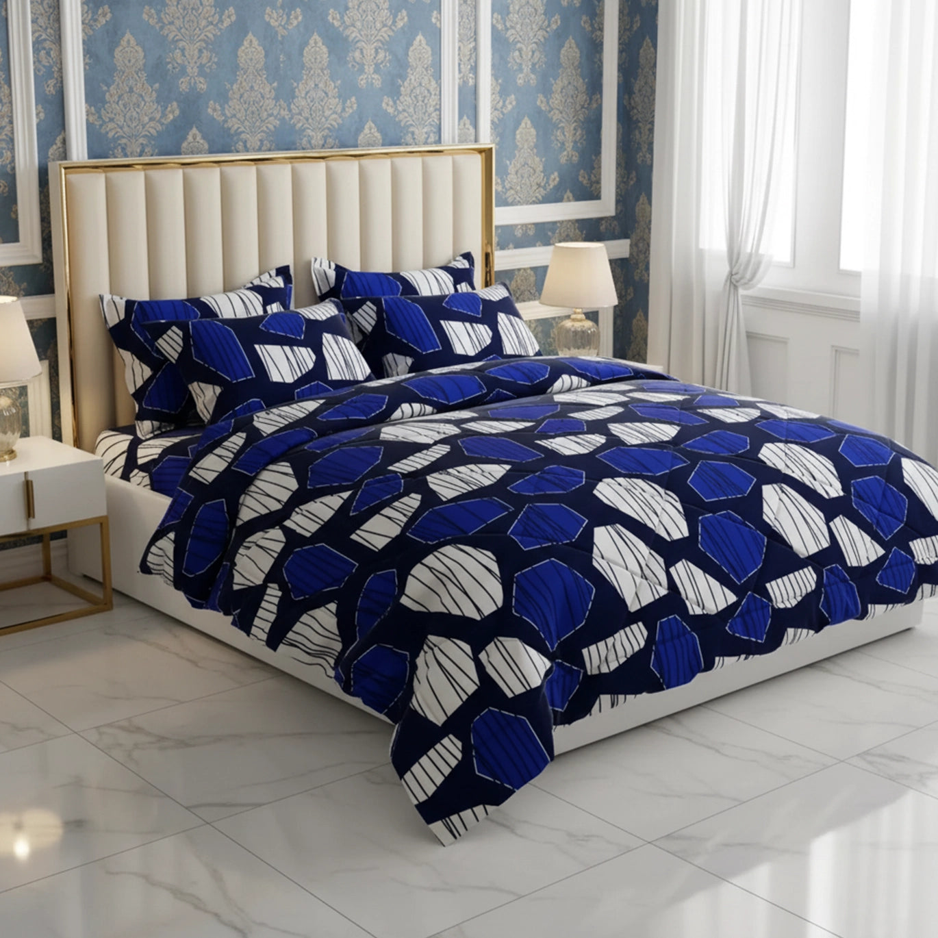 BOLD BLUE 6-Pcs Comforter Set