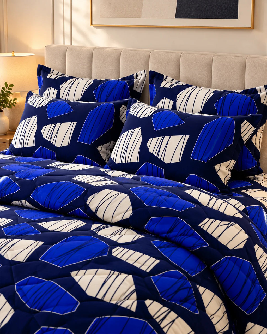 BOLD BLUE 6-Pcs Comforter Set