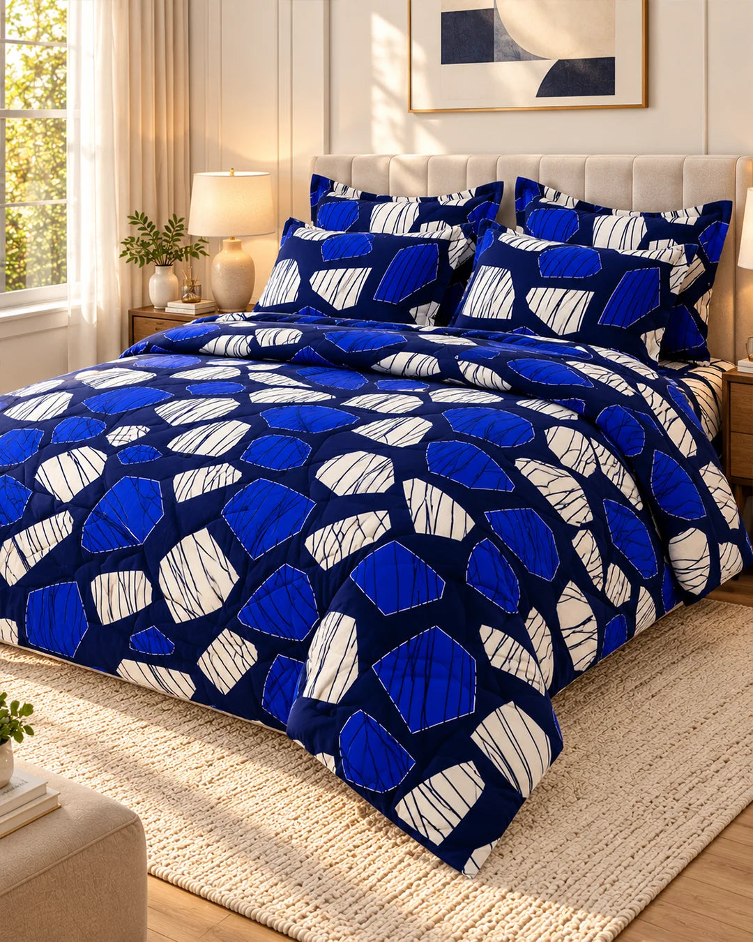 BOLD BLUE 6-Pcs Comforter Set