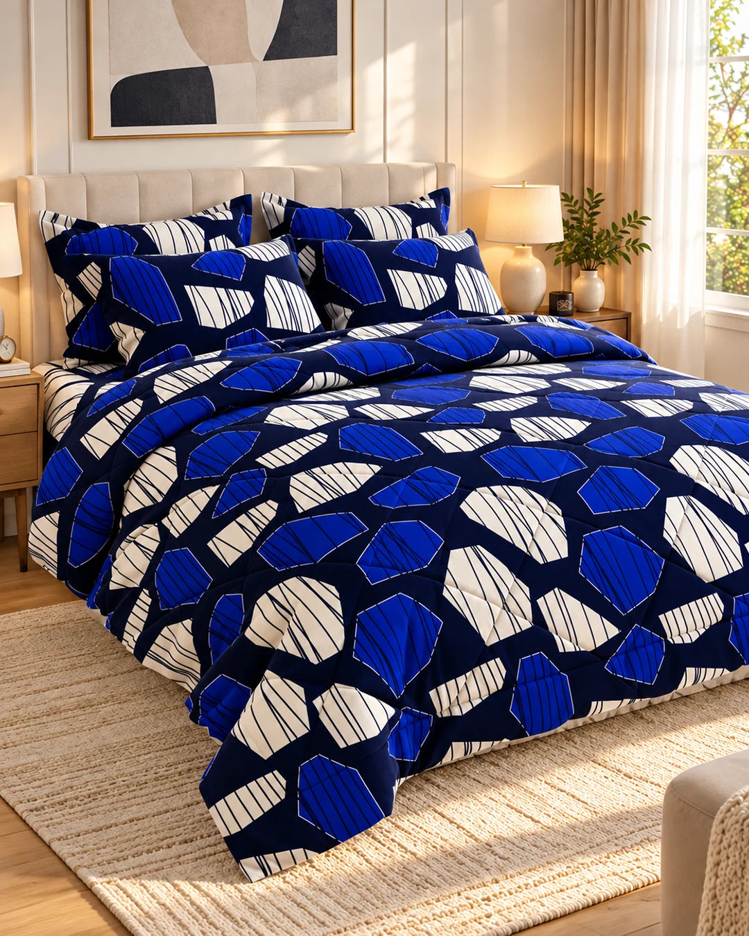 BOLD BLUE 6-Pcs Comforter Set