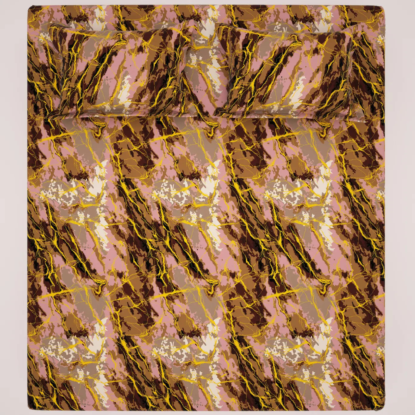 BRONZE MARBLE SATEEN BED SHEET SET