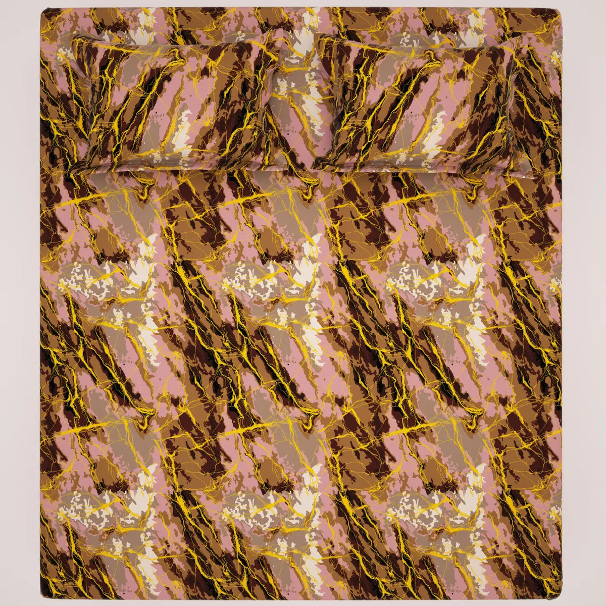 BRONZE MARBLE SATEEN BED SHEET SET