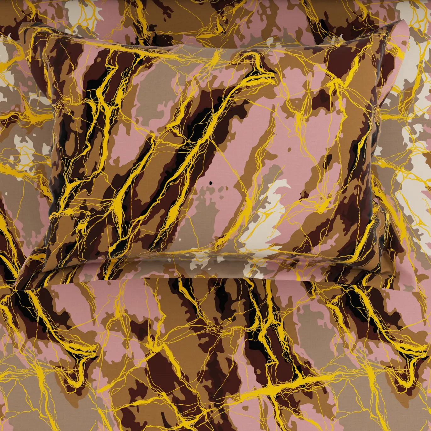 BRONZE MARBLE SATEEN BED SHEET SET