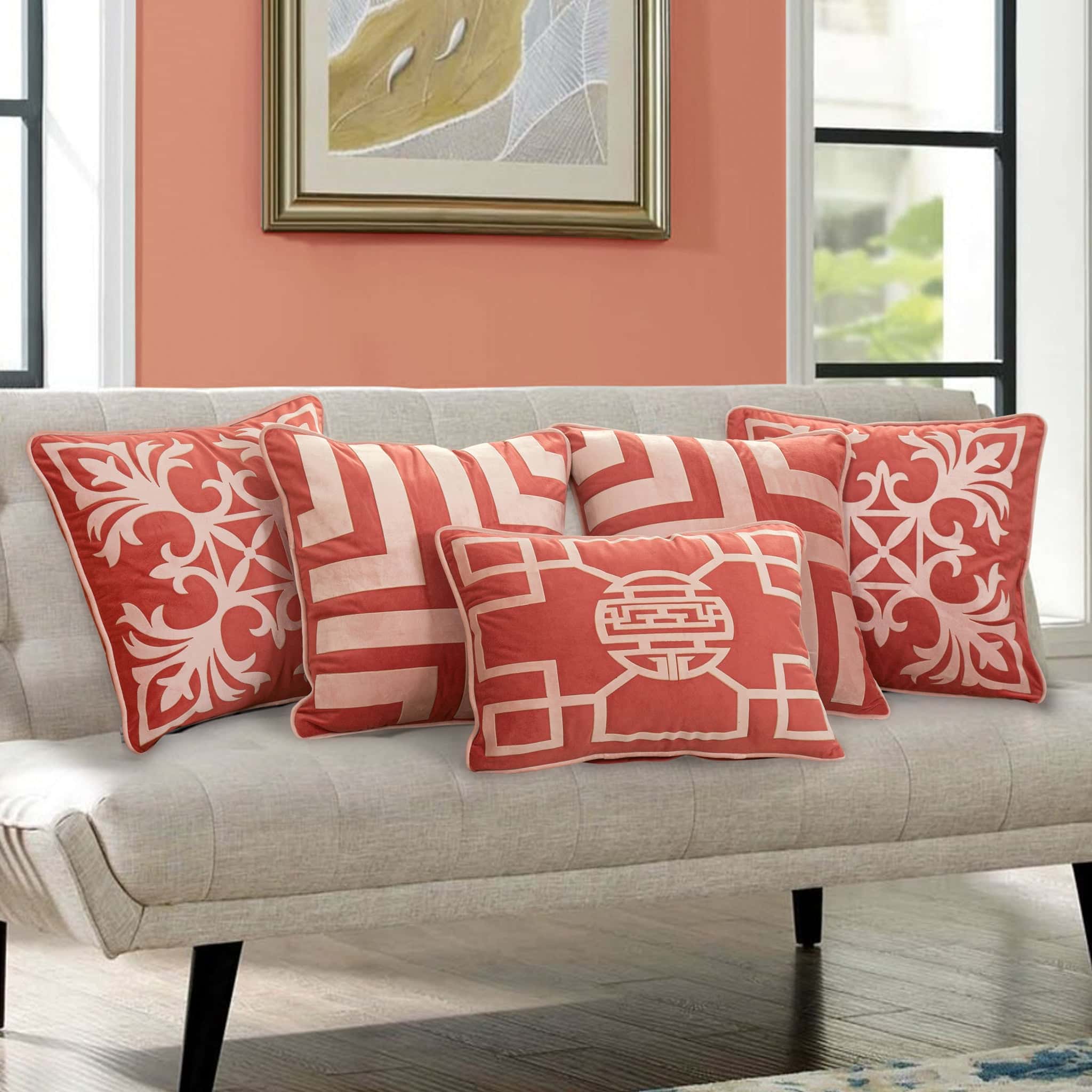 Pack of 5 cushion cover (baby pink)