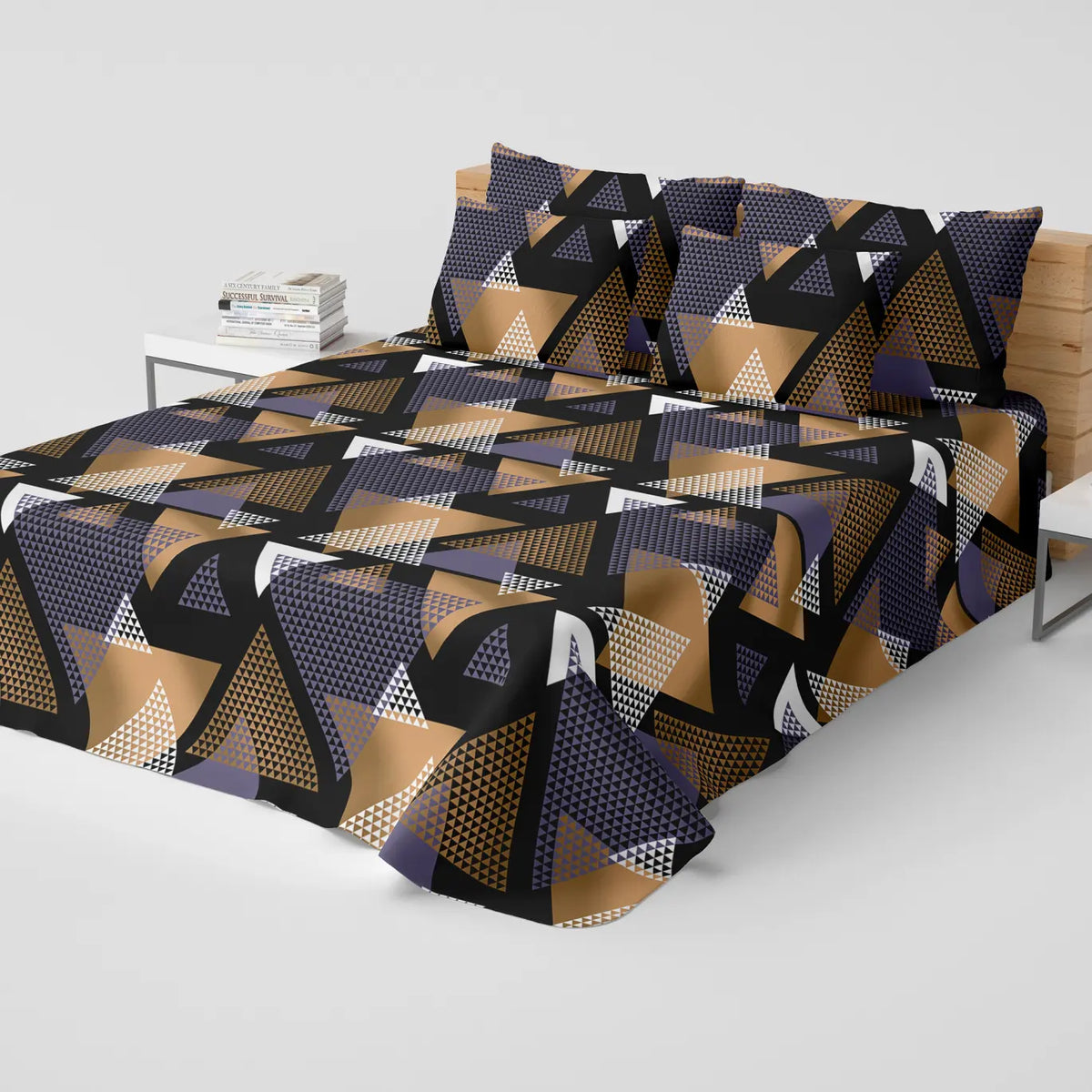 TRIANGLE ABSTRACT Sateen Bed Sheet Set