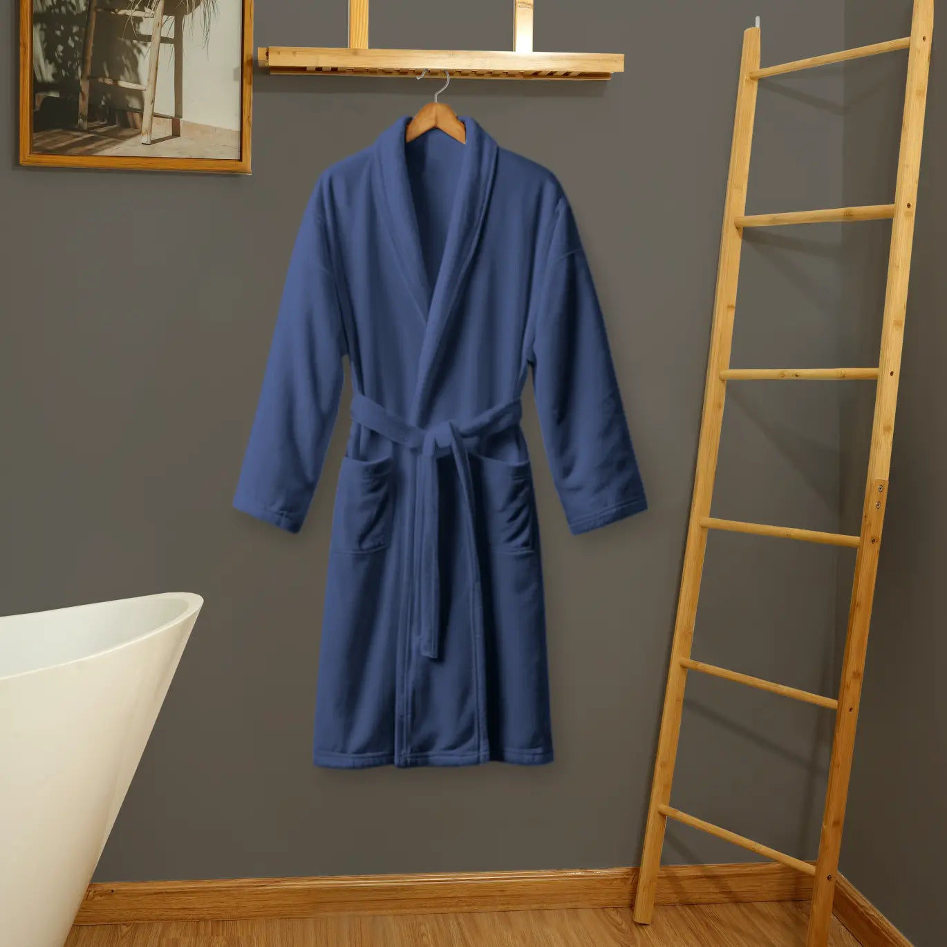 RHS Luxury Bathrobe (Shawl) Royal Blue