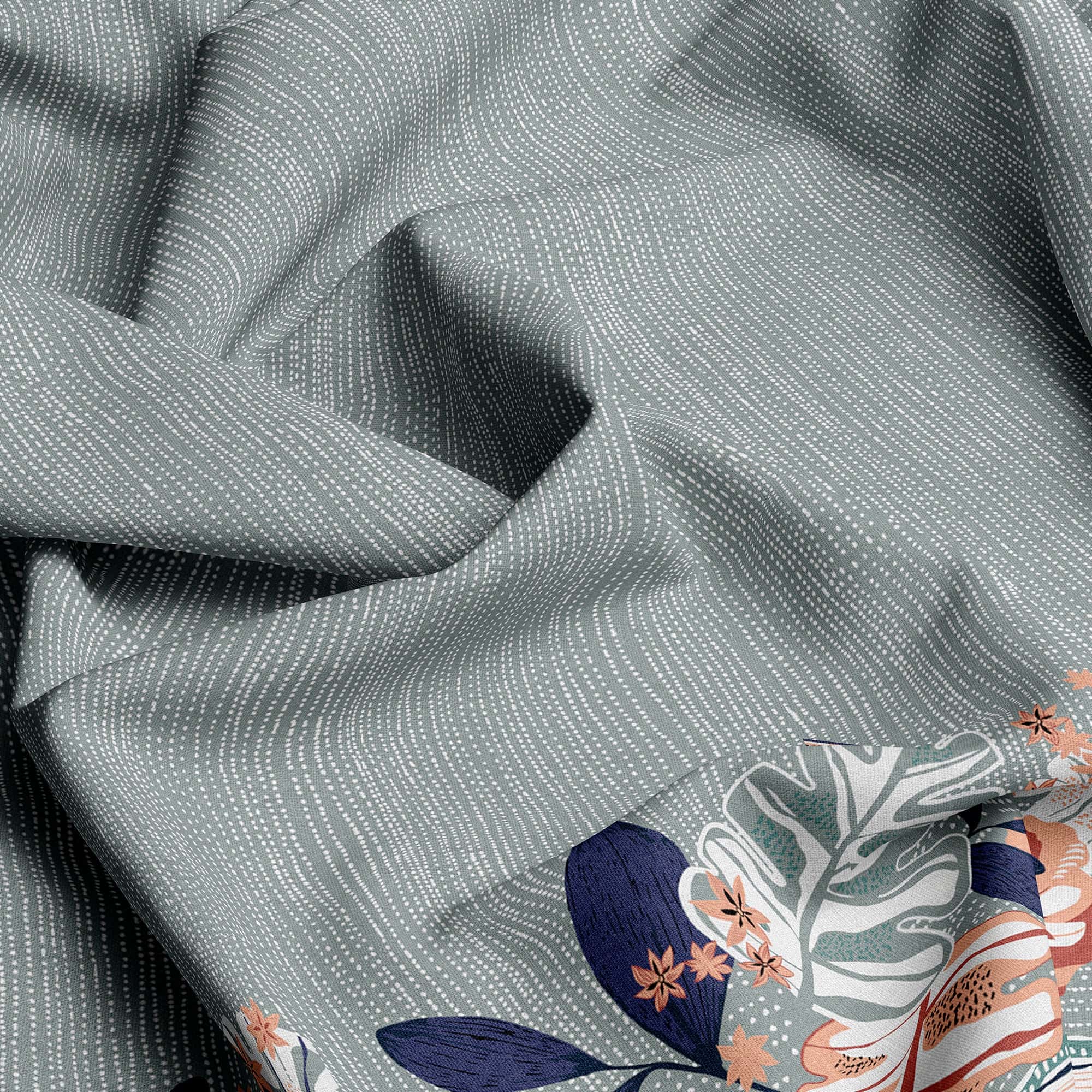 COASTAL FLORA SATEEN COMFORTER SET