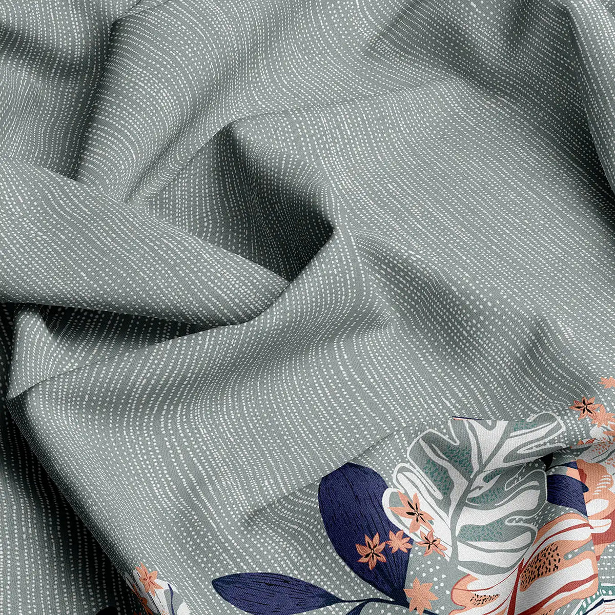 COASTAL FLORA SATEEN BED SHEET