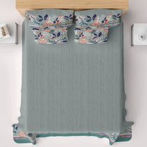 COASTAL FLORA SATEEN BED SHEET