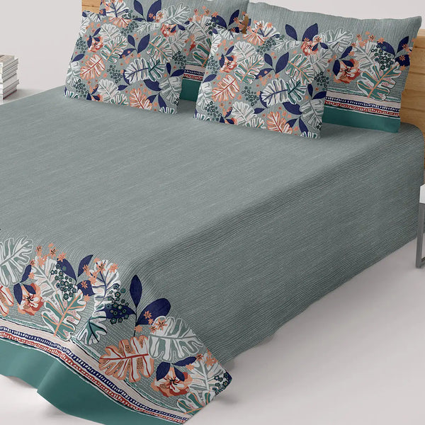 COASTAL FLORA SATEEN BED SHEET