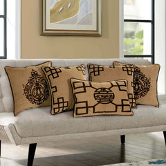 Pack of 5 cushion cover (Brown)