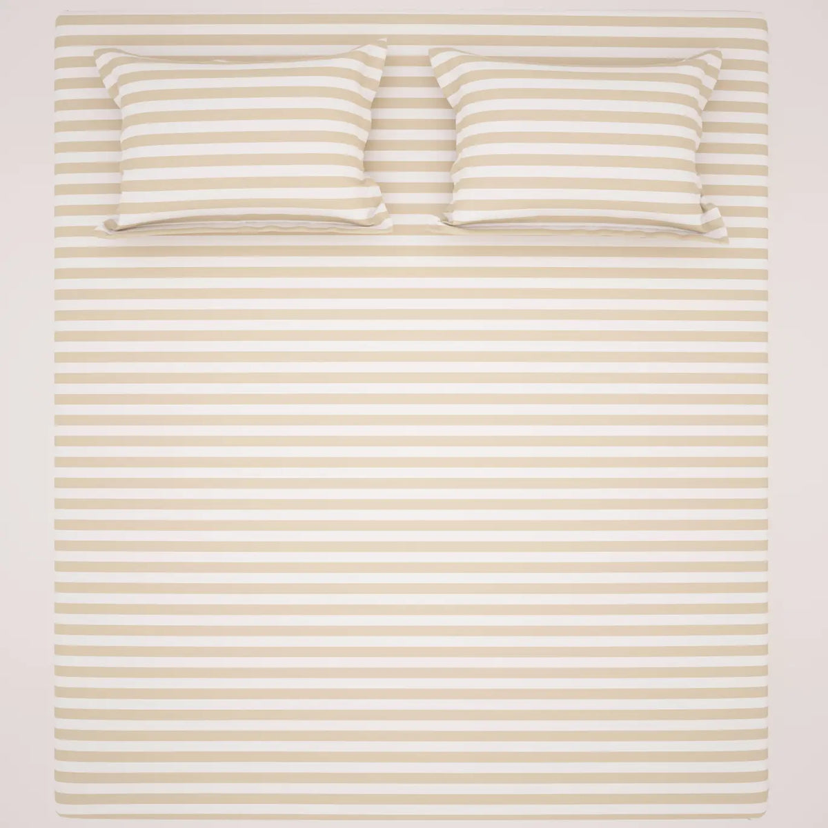 CLASSIC BEIGE STRIPE Sateen Bed Sheet Set