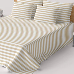 CLASSIC BEIGE STRIPE Sateen Bed Sheet Set