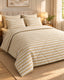 Classic Beige Stripe Sateen 6-Pc Comforter Set