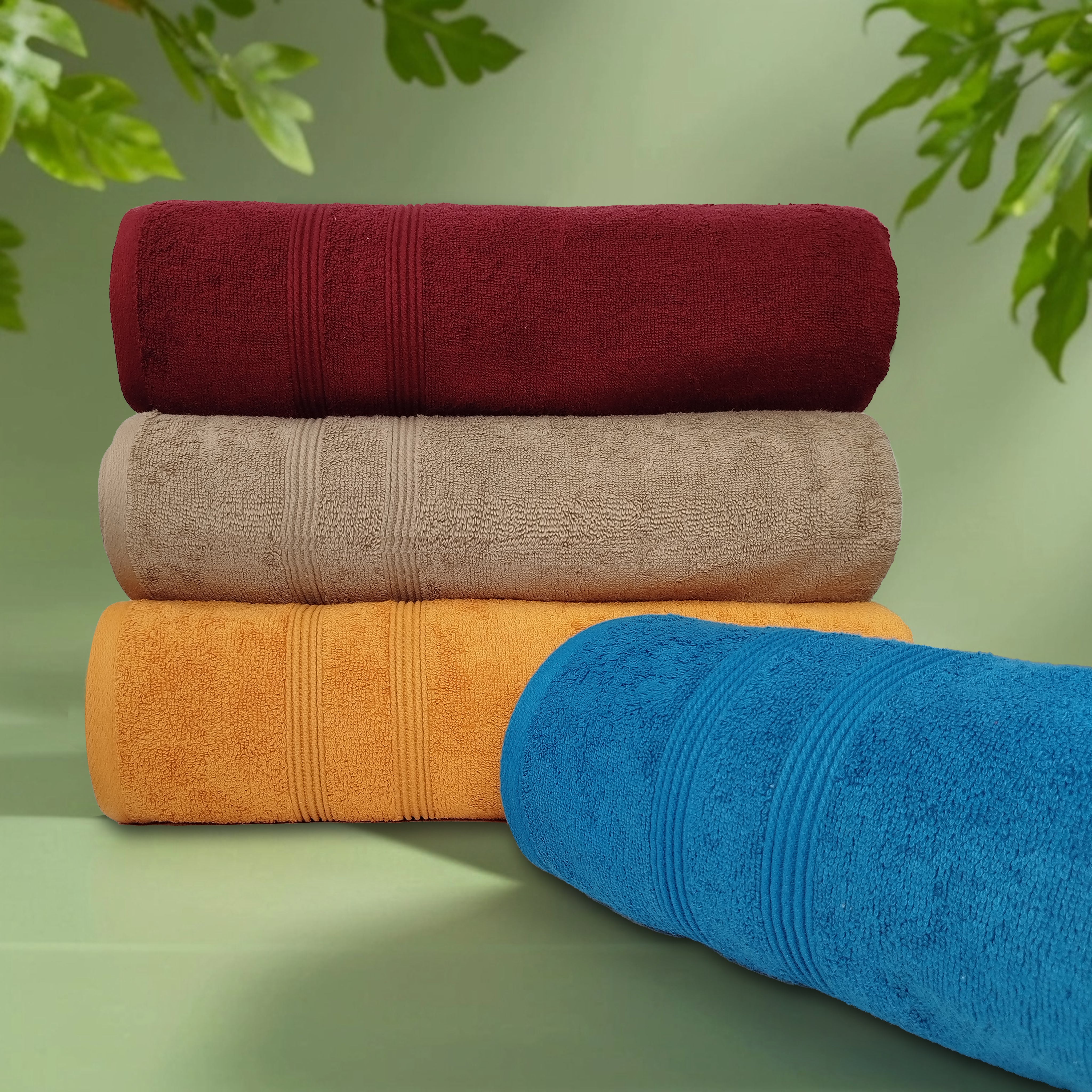 Towel 2 Pcs (Orange) Bath Sheet