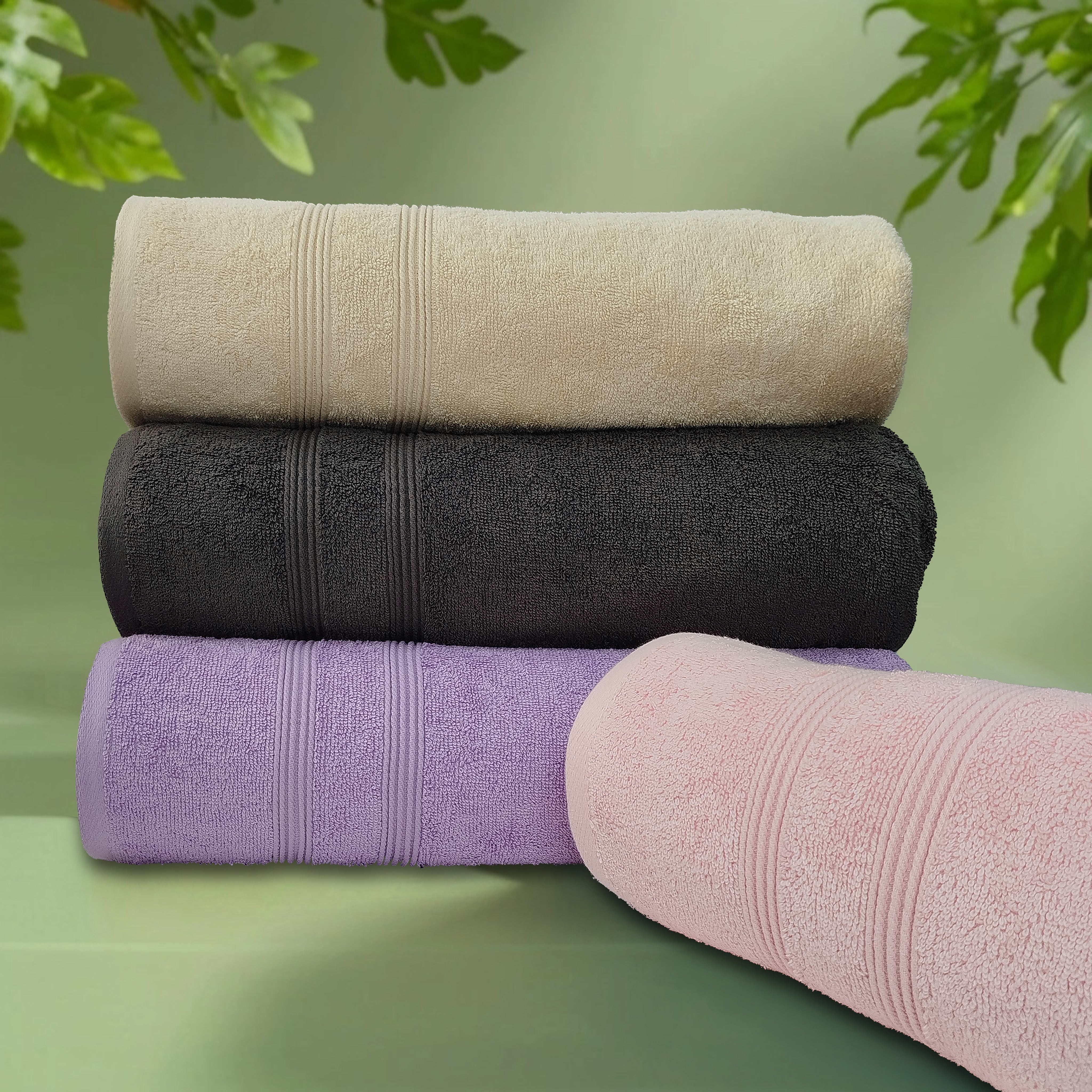 Towel 2 Pcs (Light Purple) Bath Sheet