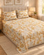 Cream & Mustard Floral Sprig Xara Bed Sheet Set