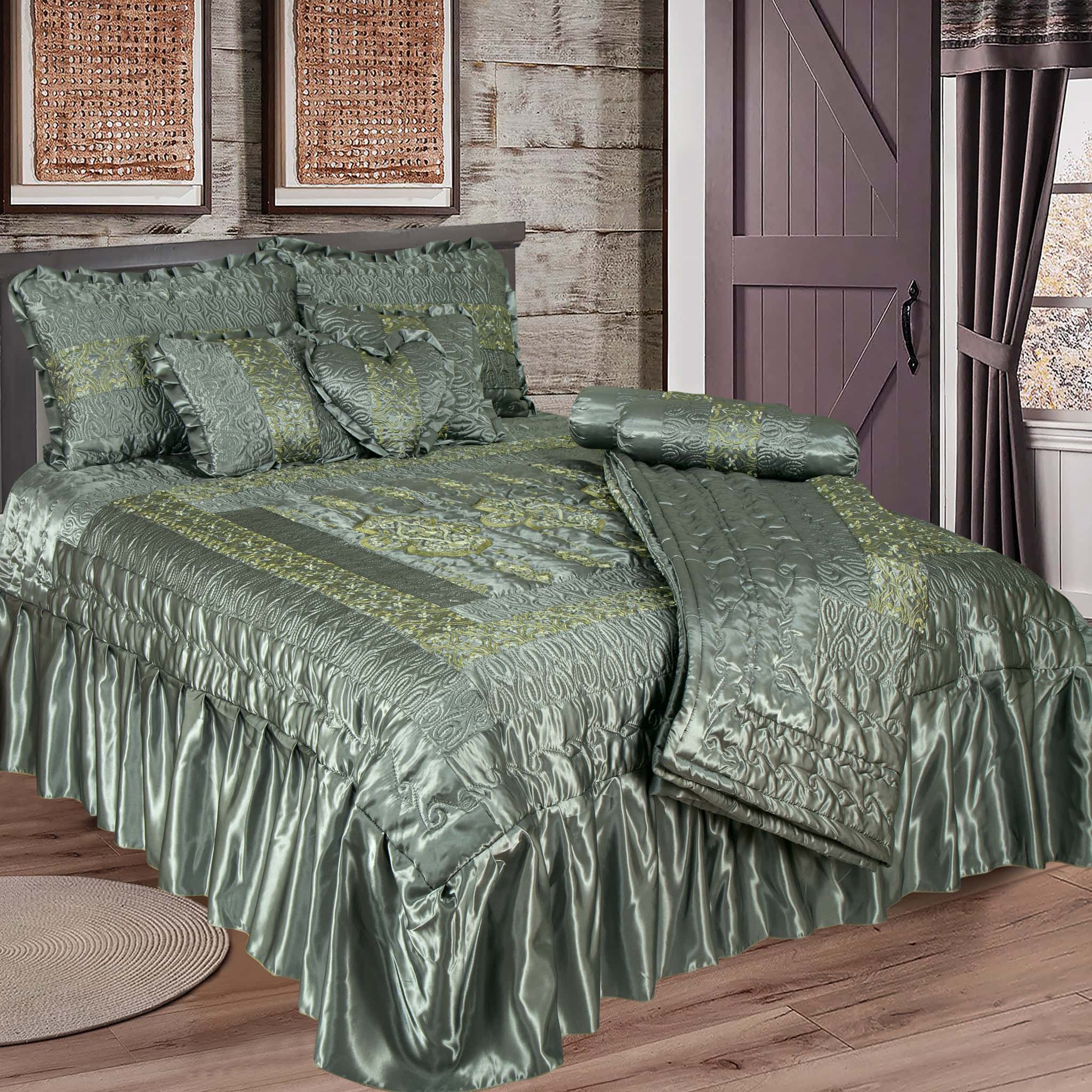 Silk Embroidered 9 pcs bridal set D#3 (Grey)