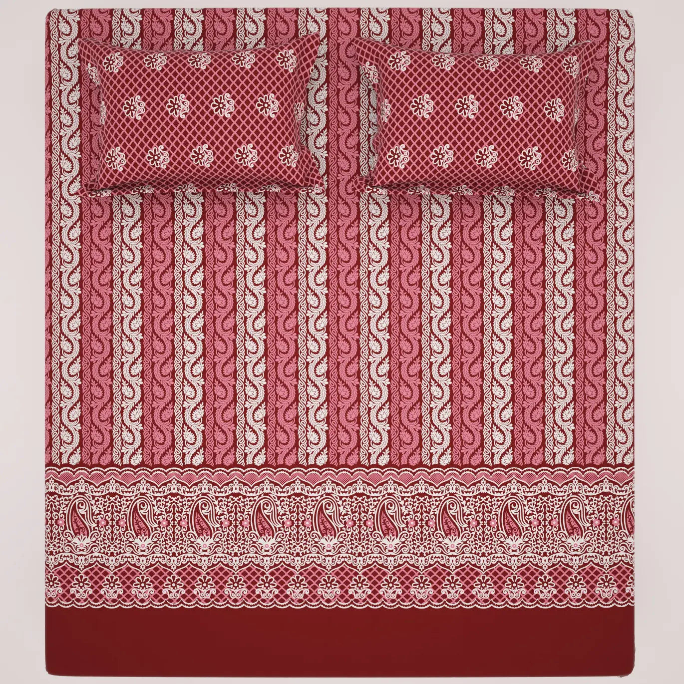ELEGANT CRIMSON  Xara Bed Sheet Set