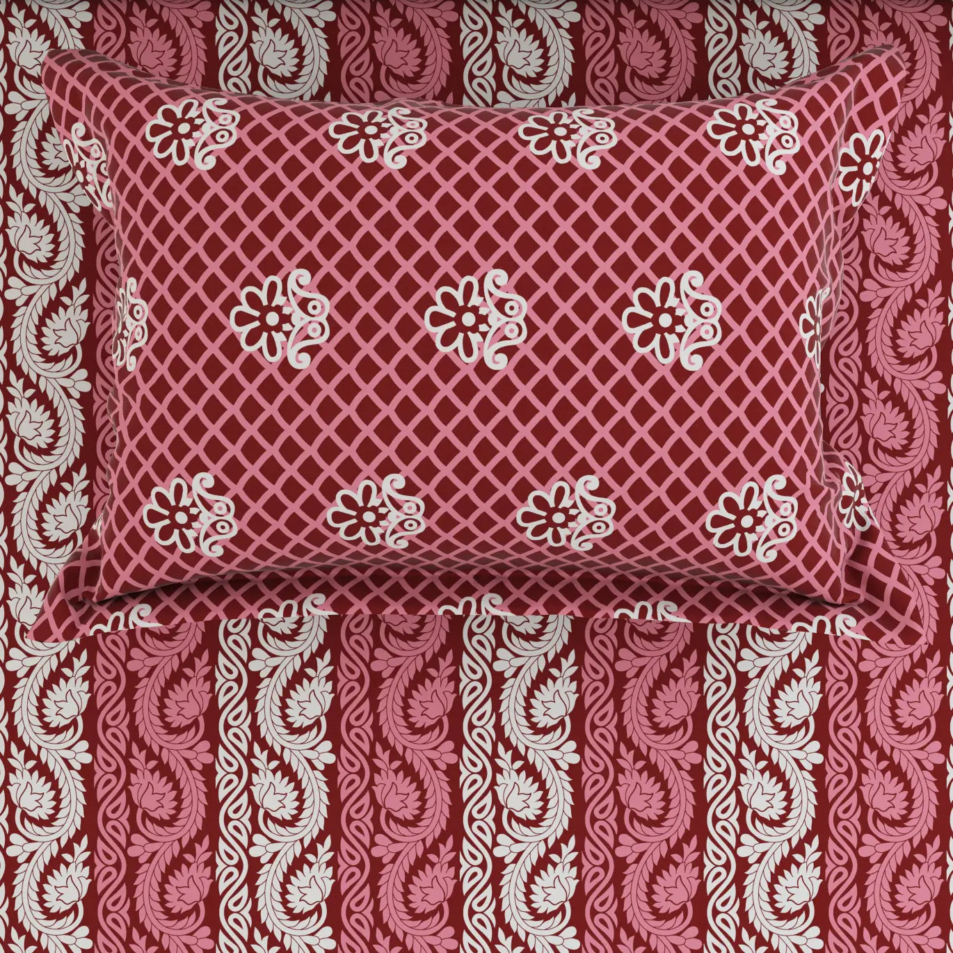 ELEGANT CRIMSON  Xara Bed Sheet Set