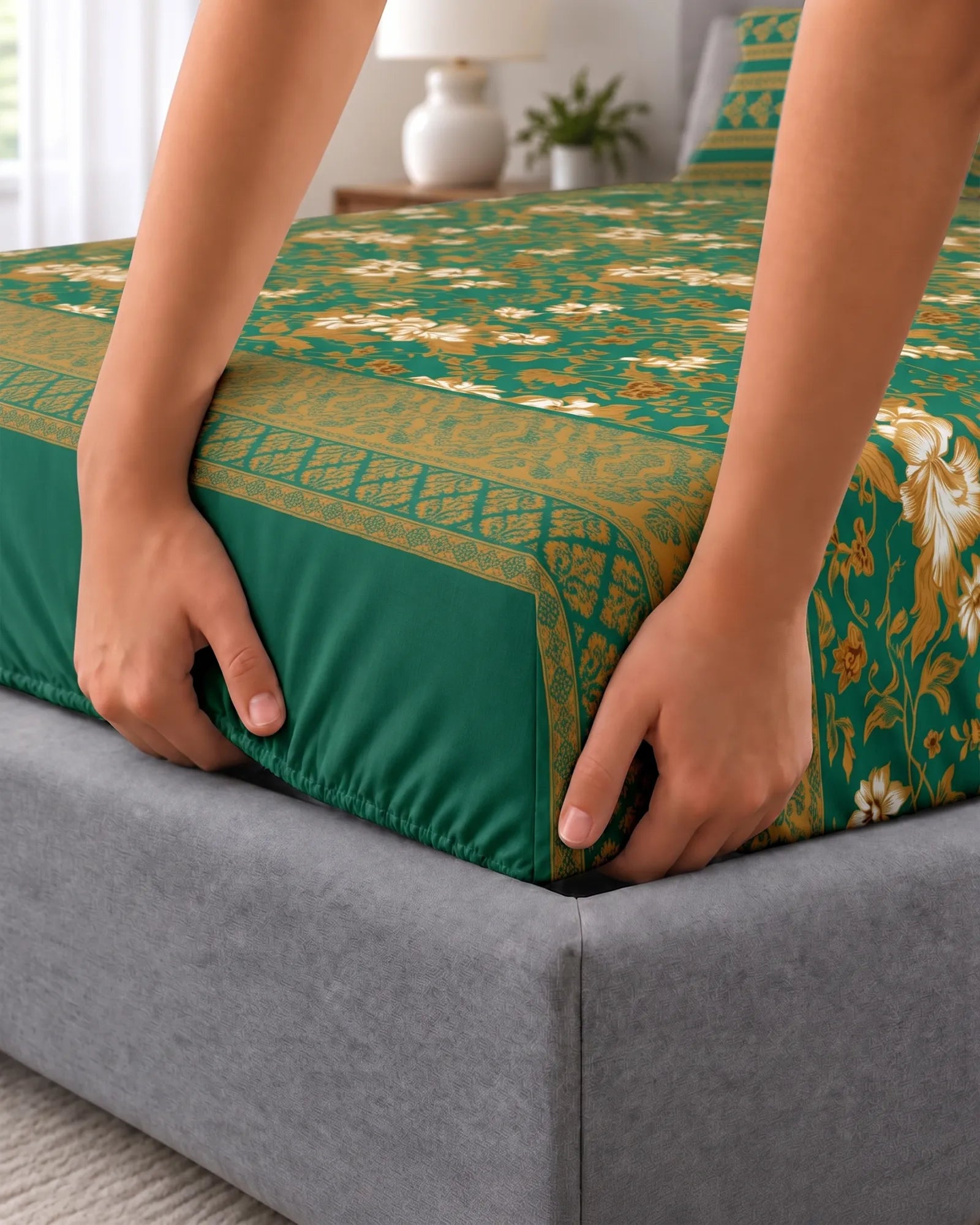GREEN ELEGANT Xara Fitted Bed Sheet Set Secondary image