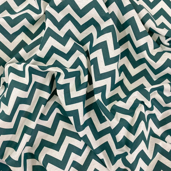 ZIG ZAG (GREEN) COTTON PERCALE BED SHEET