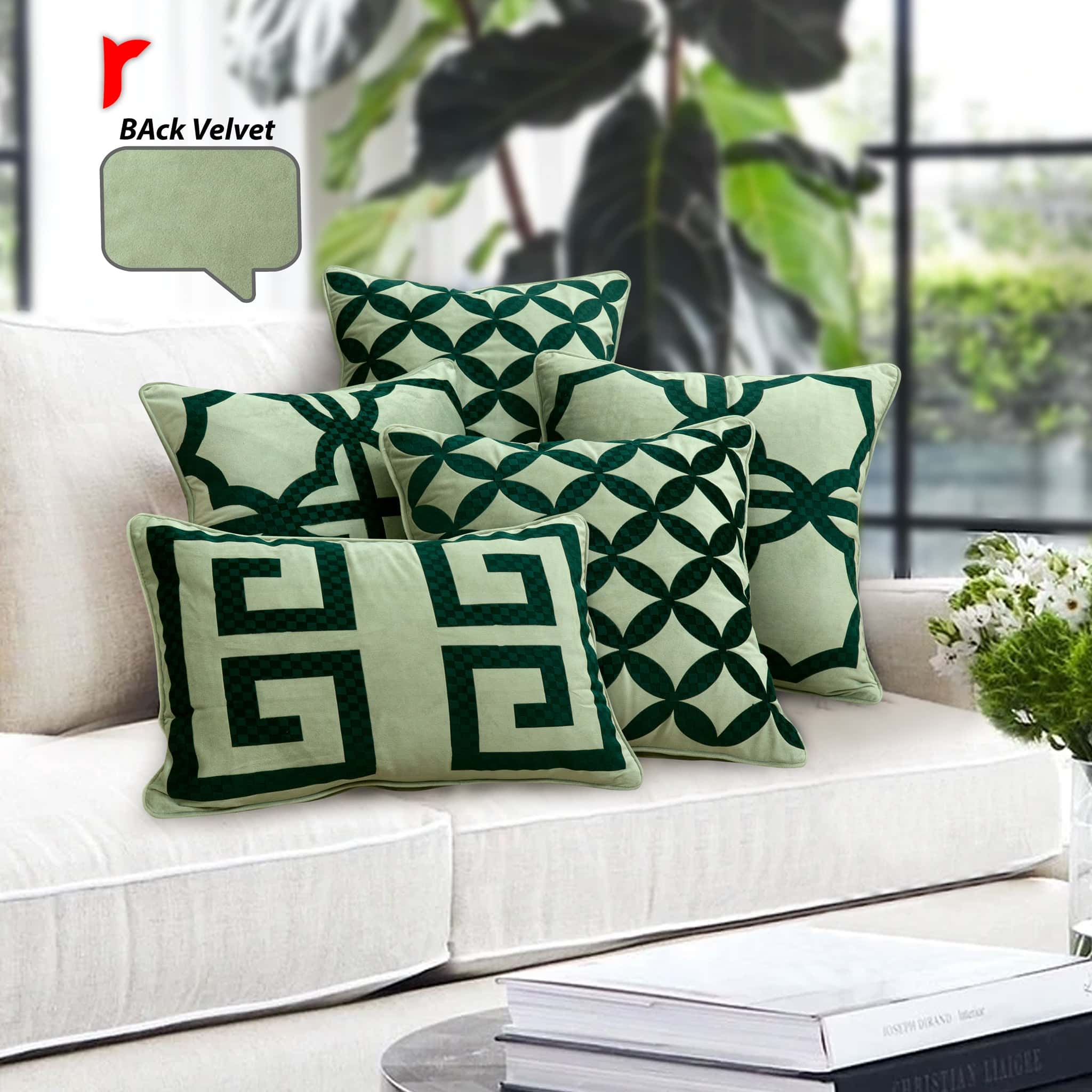 Pack of 5 cushion cover (Green) Secondary image