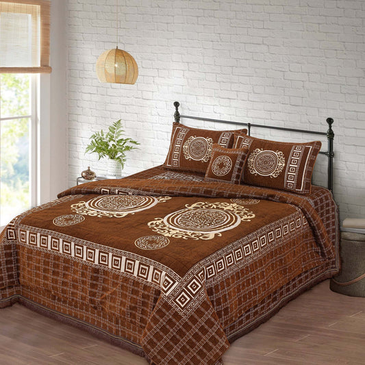 RHS gultex multani bedsheet set (Brown)