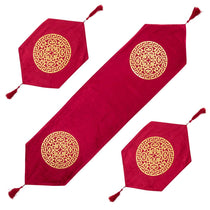 Velvet lazer 3pcs runner set (Shocking Pink)