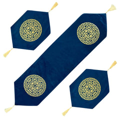 Velvet lazer 3pcs runner set (Royal Blue)