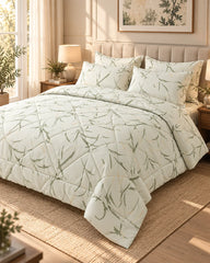 IVORY LEAF SATEEN 6-Pcs COMFORTER SET