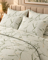 IVORY LEAF SATEEN 6-Pcs COMFORTER SET