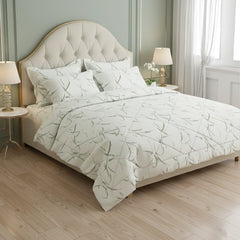 IVORY LEAF SATEEN 6-Pcs COMFORTER SET