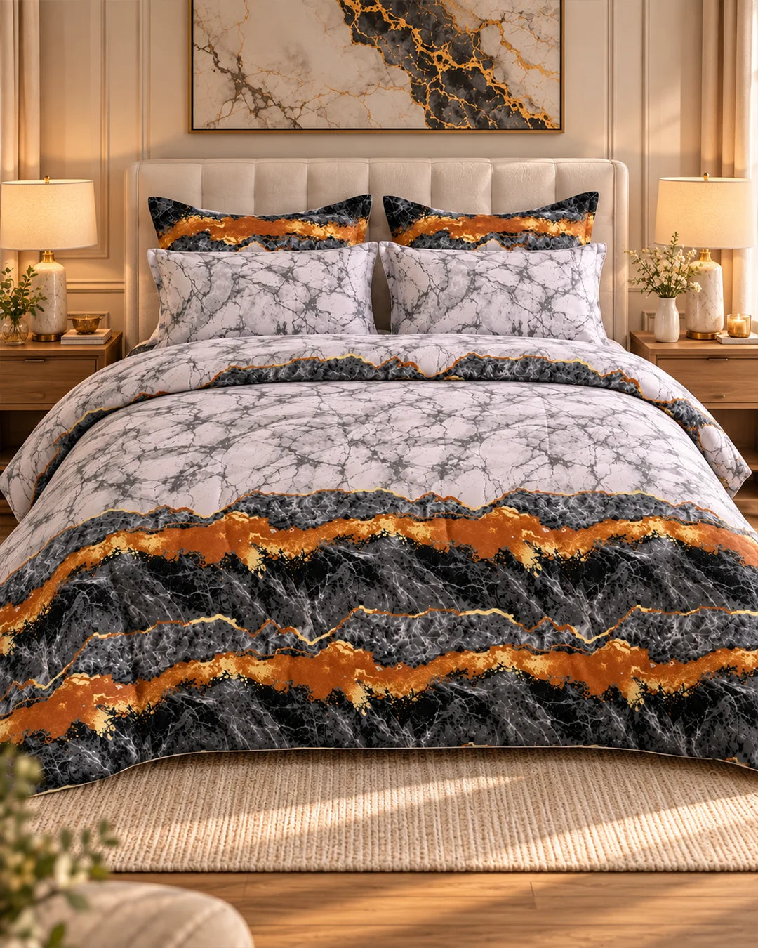 Lava Marble Sateen 6-Pc Comforter Set