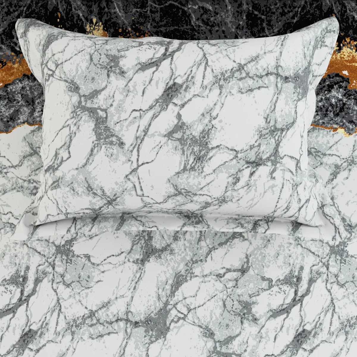LAVA MARBLE SATEEN BED SHEET SET