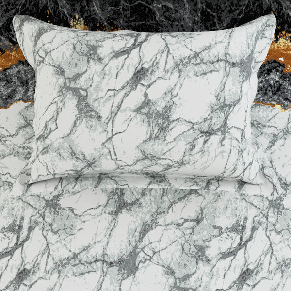 LAVA MARBLE SATEEN BED SHEET SET