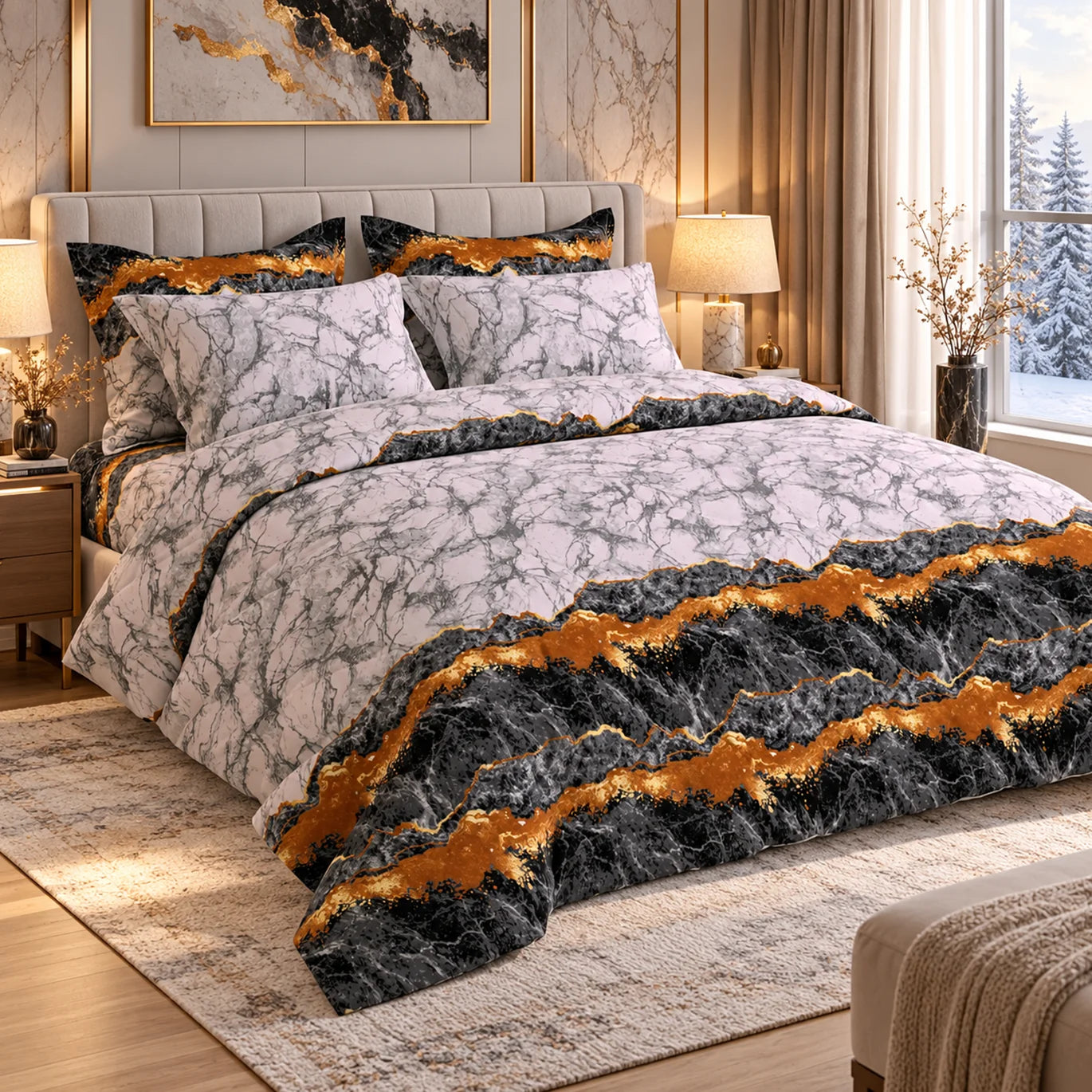 LAVA MARBLE SATEEN 6-Pcs COMFORTER SET Secondary image