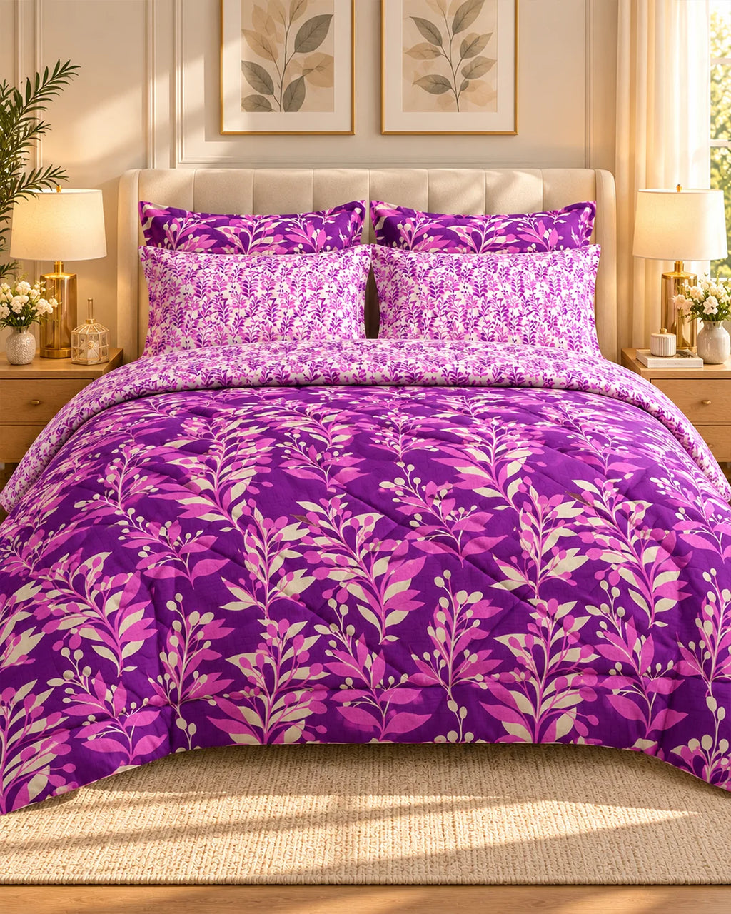 LILAC LEAF CANOPY 6 - Pcs Comforter Set