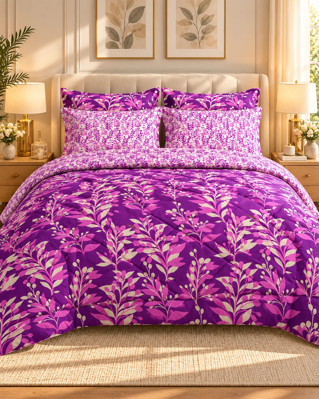 LILAC LEAF CANOPY 6 - Pcs Comforter Set
