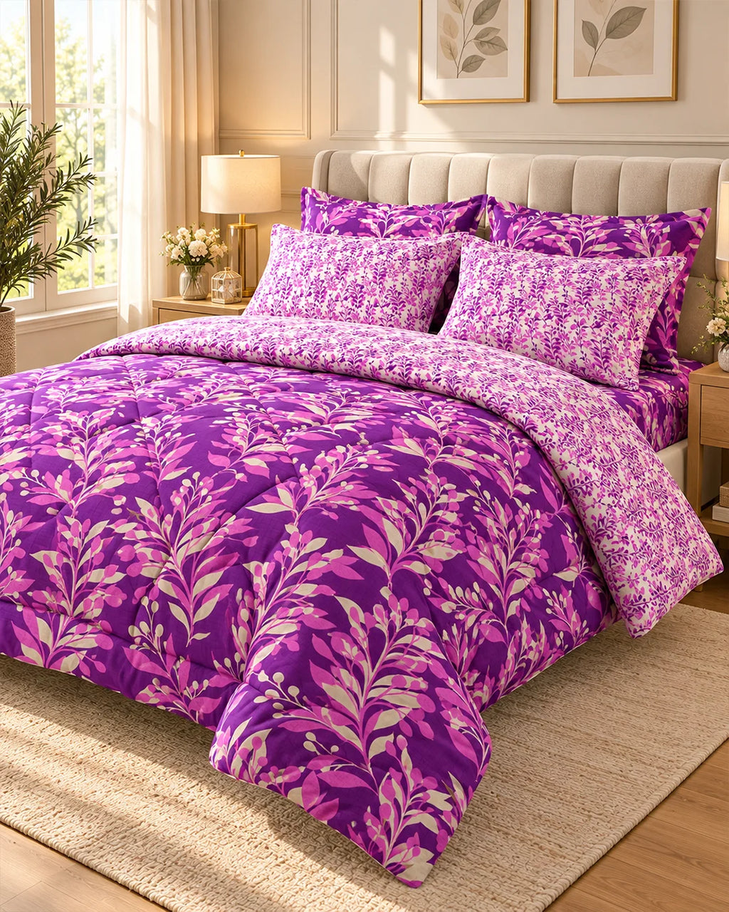 LILAC LEAF CANOPY 6 - Pcs Comforter Set