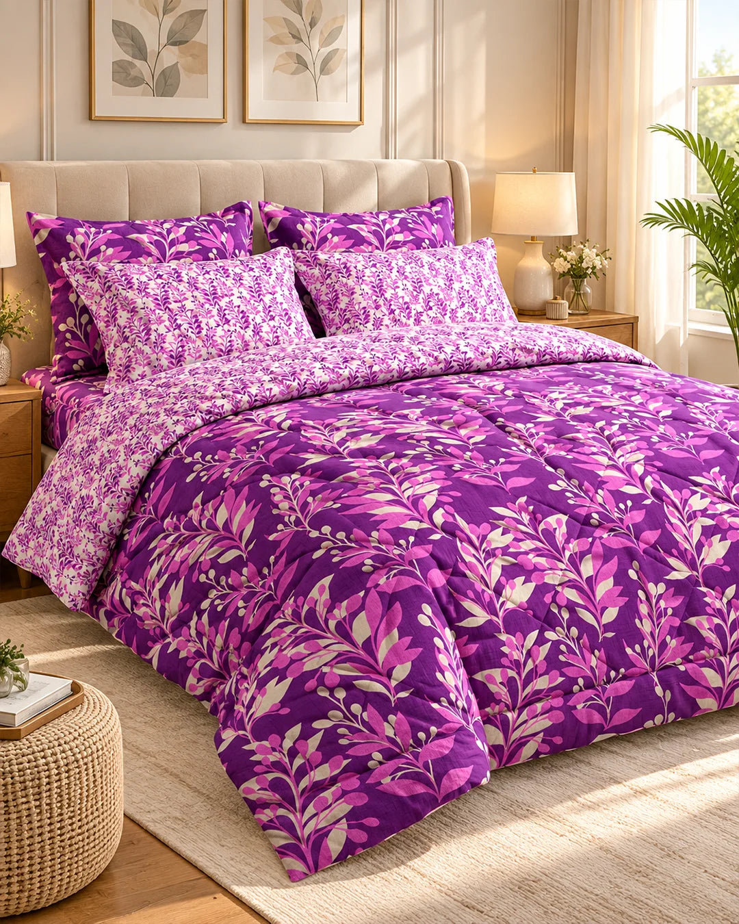LILAC LEAF CANOPY 6 - Pcs Comforter Set